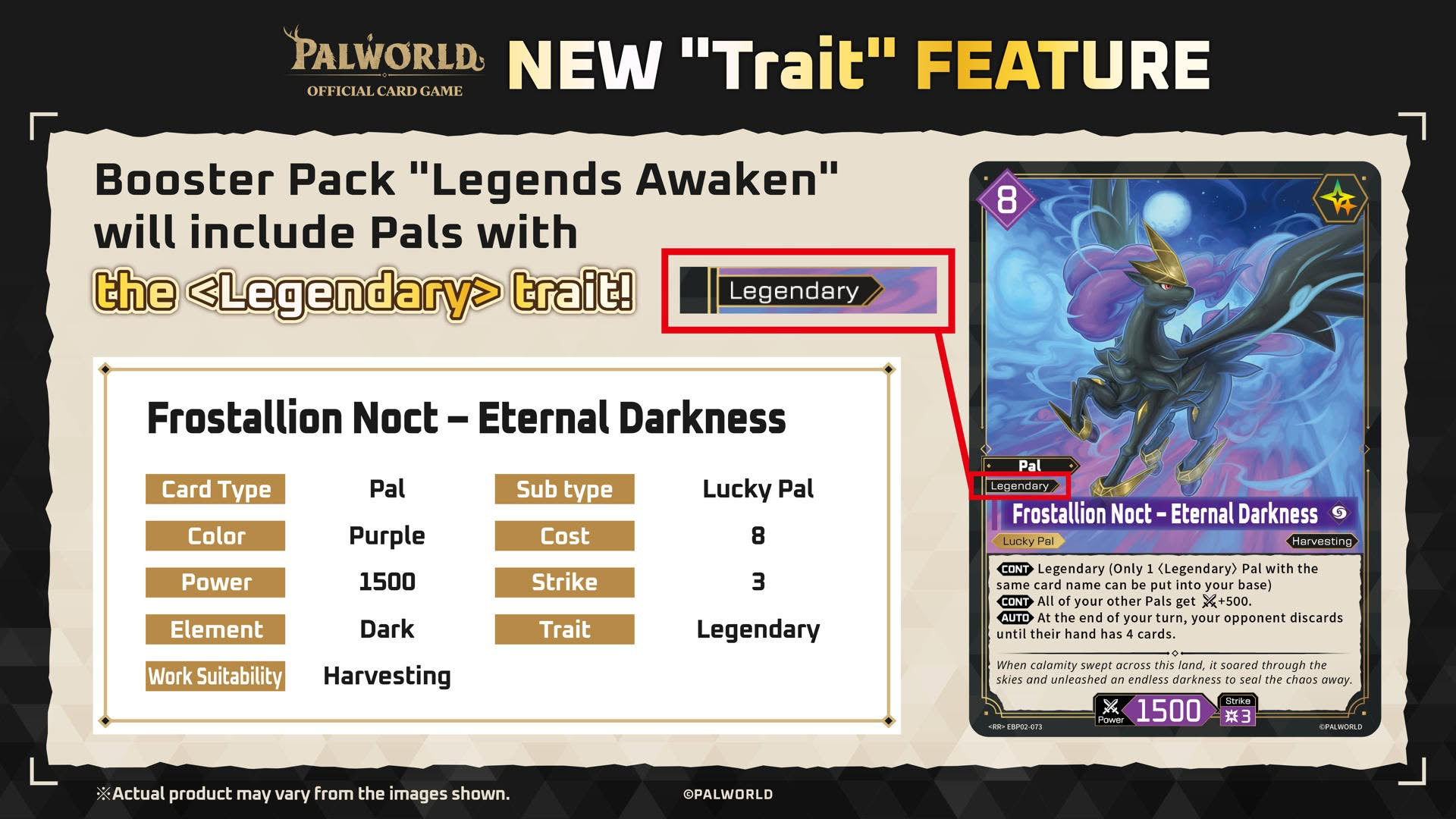 Frostallion Noct — Palworld TCG Pal card